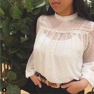 3 for 30$: Victorian Long Sleeve Swiss Dot Blouse